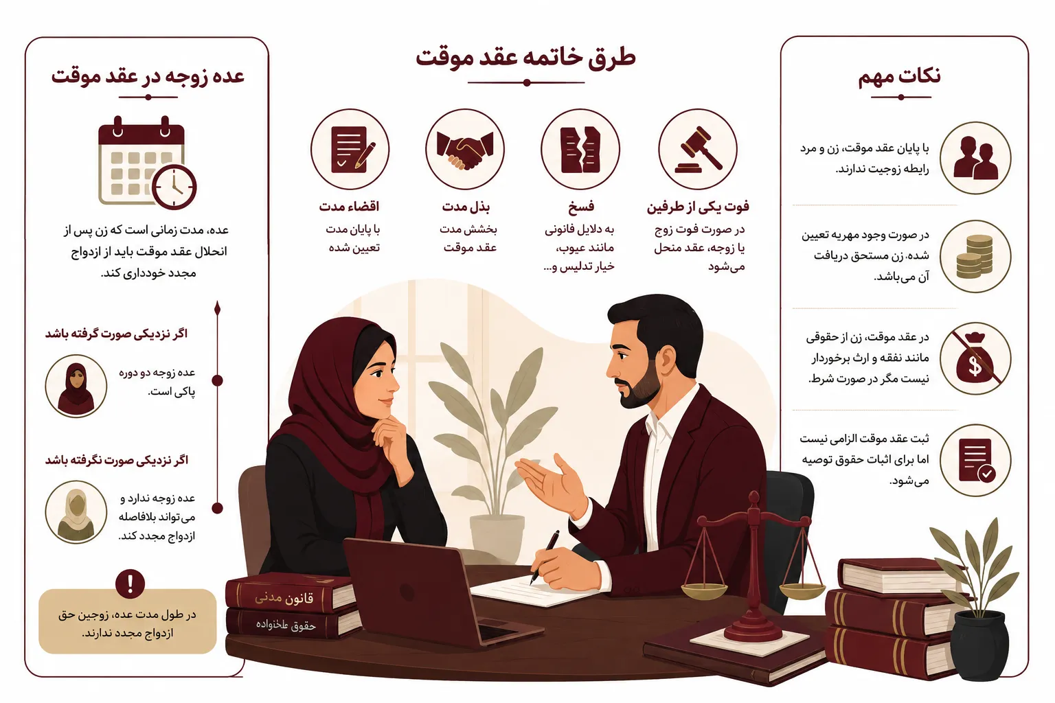 نحوه خاتمه دادن به عقد موقت